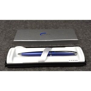 Cross ATX Ballpoint Pen Chrome Trim & Clip Blue Purple Original Box USA Made NOS